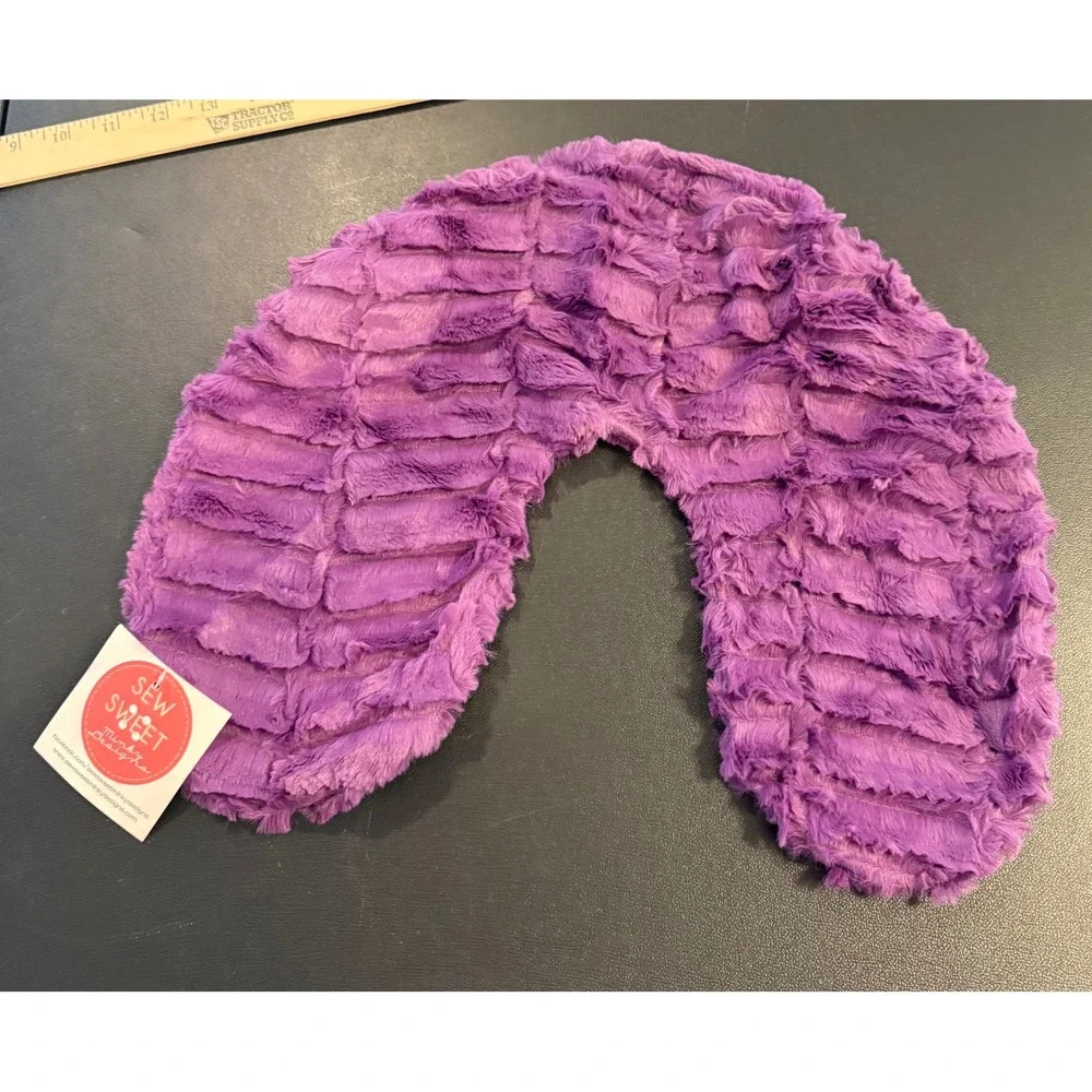 Sew Sweet Minky Designs Travel Neck Pillow Cover Purple Plush Luxury Cozy NEW